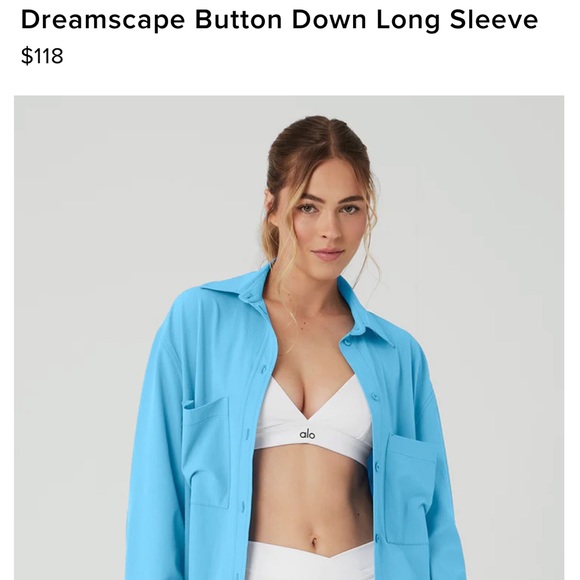 ALO Yoga Tops - ISO/ALO BLUE BUTTON DOWN JACKET